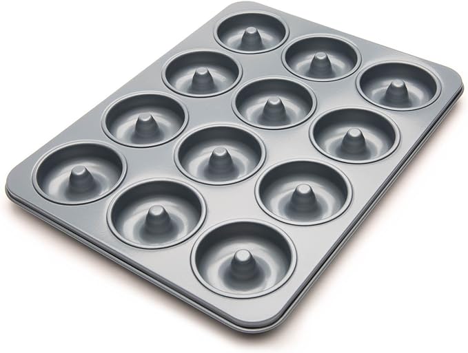 Fox Run Non-Stick Mini Donut Pan, 12-Cavity Donut Mold, Makes 2" Bite Sized Donuts