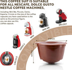 BRBHOM 6 Refillable Coffee Capsule Reusable Coffee Filter Compatiable with Do l*e Gu*to (coffee capsule 6 pcs Brown)