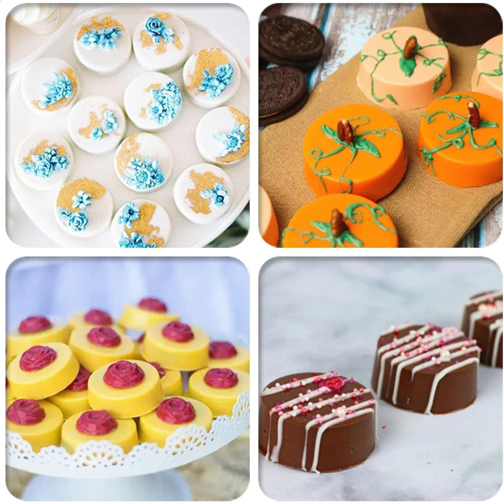 Chocolate Molds,Dubai Chocolate Mold and Scraper for Stuffed Bar,Deep Round Fix Chocolate Candy Bar Mold for Filling Knafeh Pistachio Chocolate Bar Kit