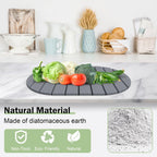 Stone Dish Drying Mat for Kitchen Counter,24"(L)×16"(W) Collapsible Fast-Drying Diatomaceous Earth Mats with Towel Sanding Tool,Versatile Stone Drying Mats for Cups Dishes Bottles