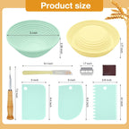 Silicone Banneton, Sourdough Bread Baskets (Set of 6, 5 Inch), Round Proofing Bread Bowls with Starter Kit, Bread Making Baking Supplies