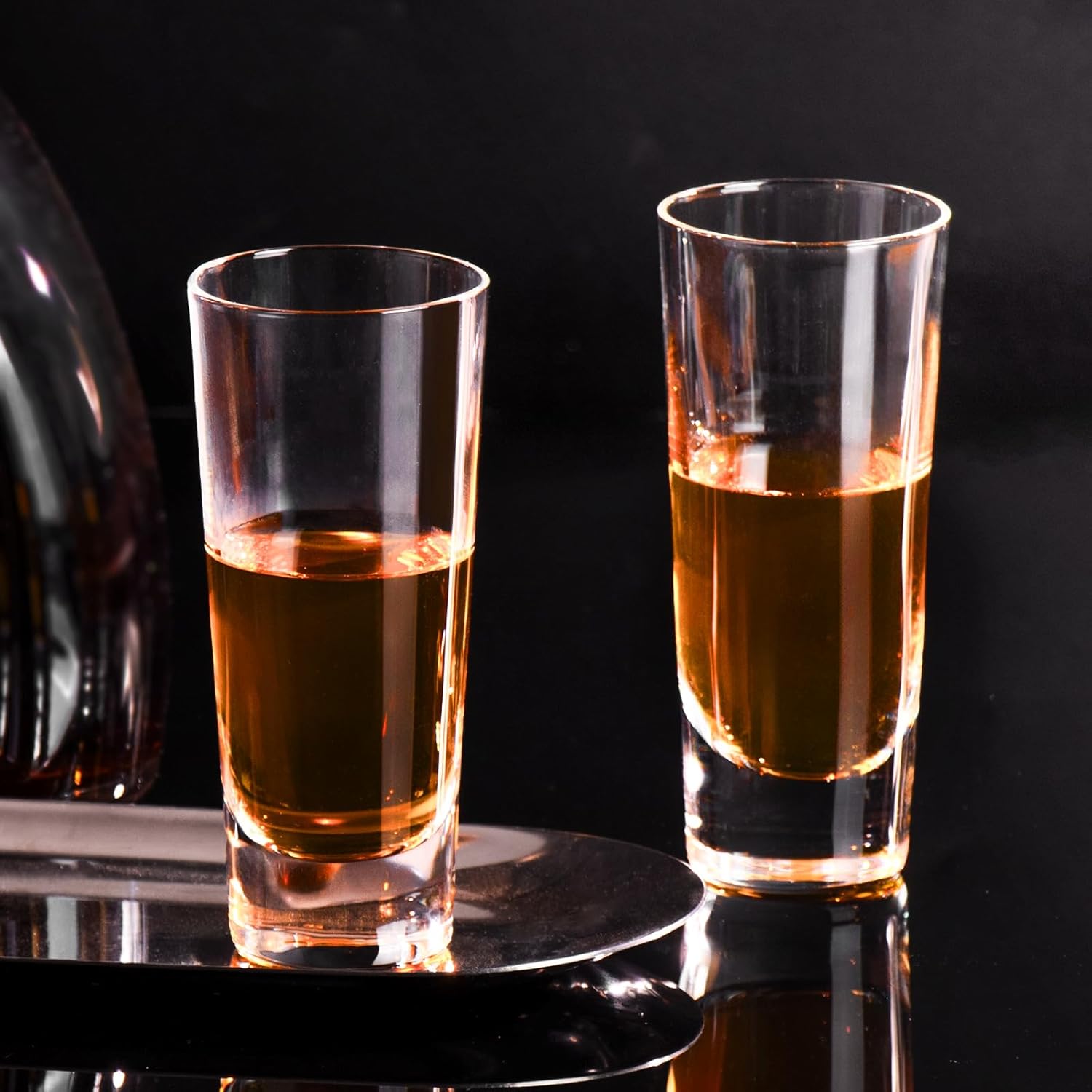 KAMMAK Shot Glasses Set of 2, 90ml/3oz Clear Espresso Shot Glass with Heavy Base for Bar Restaurants Home, Small Whiskey Shot Glass for Vodka, Whiskey, Tequila, Spirits & Liquors