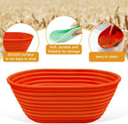 Silicone Banneton, Sourdough Bread Baskets (Set of 6, 6.5 Inch), Oval Proofing Bread Bowls with Starter Kit, Bread Making Baking Supplies