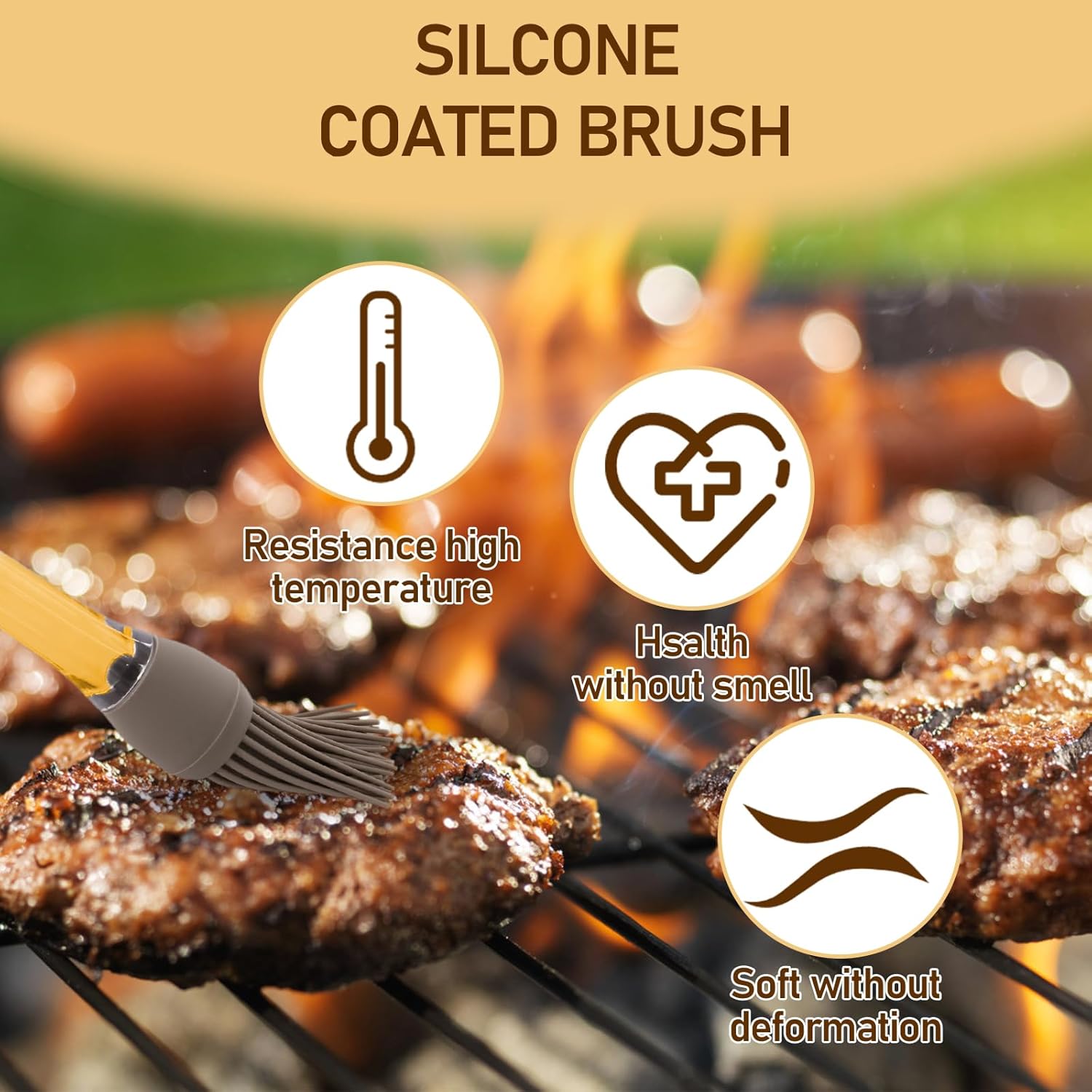 Silicone Basting Brush 4 PCS Heat Resistant Pastry Brush Spreadable Butter for Cooking Grilling Roasting Baking Bbq Grill Dishwasher Safe (Blue, Gray)