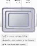 Caraway Non-Stick Ceramic Baking Sheet Trio - Naturally Slick Ceramic Coating - Non-Toxic, PTFE & PFOA Free - 18 x 13" Large, 15 x 10" Medium, & 9" x 13" Small - Slate