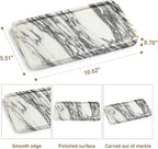 Natural Marble Vanity Tray - Moujings Genuine Marble Perfume Tray for Bathroom Decor, Stone Bathroom Vanity Organizer Tray for Kitchen Counter, Candles, Jewelry, Coffee, Makeup, Key