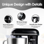 Kitchen in the box Stand Mixer, 900W 8.5QT Kitchen Electric Mixer, 6-Speed Large Capacity Food Mixer for Home Cooks with Egg Whisk, Dough Hook & Flat Beater (Black)