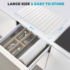 Extral Large Quick Dry Stone Drying Mat for Kitchen Counter,28x16 Inch Collapsible Eco-Friendly Absorbent Diatomaceous Earth Mat for Dishes Cups,Dish Drying Mats (White-Love Shape, 28x16 inch)