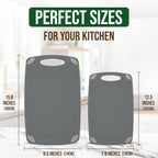 2-Piece Reversible Cutting Board Set Made from Natural Food Grade Wheat Straw Material - Eco-Conscious Alternative to Plastic - Gluten Free & BPA Free Chopping Boards for Kitchen