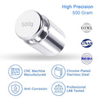 QP 500g Calibration Weights, OIML M1 High Precision Gram Weights, Stainless Steel Scale Calibration Weight for Digital Scale, Weight Scale, balance Scale, Chrome Finish Scale Weights with Storage Case