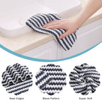 Homaxy Kitchen Towels(24 Pack, 10 x 20 inches), Ultra Soft and Absorbent Dish Towels, Reusable Fast Drying Microfiber Cleaning Cloth, Coral Velvet Wave Design No-lint, Dark Grey