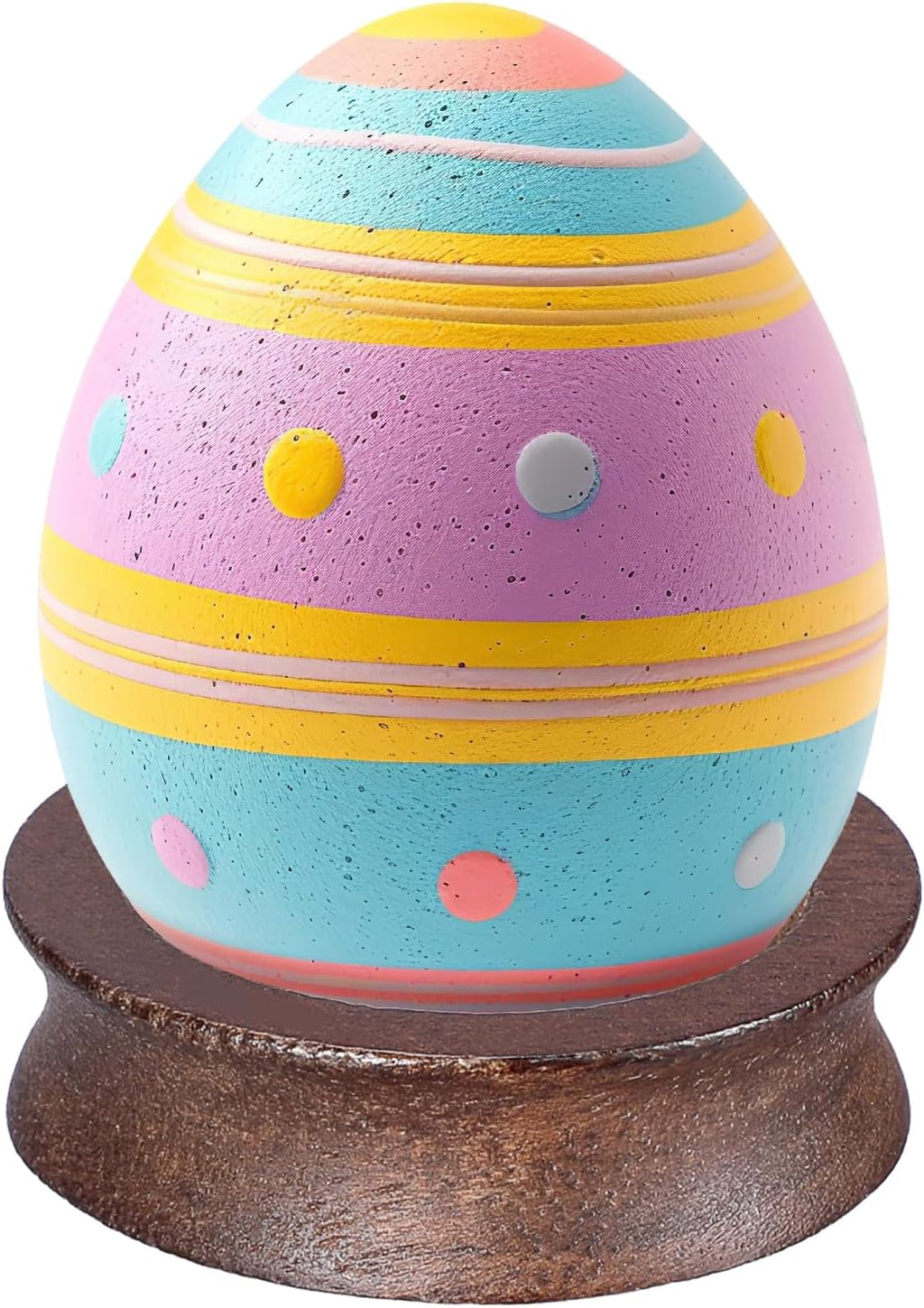 JUXYES Wooden Sphere Holder Display Stand, 6 Pack Small Wood Crystal Ball Stand, Simple Round Display Easel Stands for Decorative Eggs, Crystal Balls, Golf Ball, Stones, Gemstones, Collections, 32mm