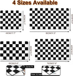 Dish Drying Mat for Kitchen, 15.7'' x 23.6'' Coffee Bar Mat for Countertops, Checkered Coffee Station Mats with Non-slip Rubber Backed, Absorbent Dish Dying Mat for Kitchen Counter, Black & White