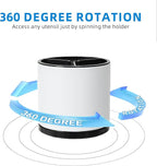 Silverware Organizer Kitchen Utensil Holder 360°Rotating For Counter Organizer Stainless Steel Storage Silverware Caddy 3 Compartment Flatware Spoon Spatula Tool Cutlery Container(White)