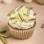 Twisweet Gold Pearl Rods Sprinkles, Edible Sugar Sprinkles for Cake Decorating Mix Size Candy Pearls for Baking Cake Topper Ice Cream Cupcake Cookie Dessert Decorations, Wedding Valentines Birthday Christmas Easter Mother's Day Supplies (130g/4.58oz)