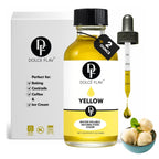 Dolce Flav Natural Yellow Food Coloring – 2 oz Bright Plant-Based Color from Curcumin | Water-Soluble Liquid Color for Baking, Drinks & Frostings | Graduated Dropper Included | | Kosher | No Artificial Dyes | Made in USA