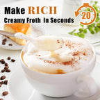 Nahida Orange Milk Frother Wand for Coffee, Frother Handheld Rechargeable Electric Whisk with 3 Heads 3 Speeds Drink Mixer Coffee Frother Foam Maker For Latte, Cappuccino, Hot Chocolate, Egg