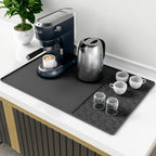 Silicone Coffee mat 24''x16'' – Non-Slip Bar Mat with Detachable Drying Layer for Espresso Machines, Countertops & Dish Racks