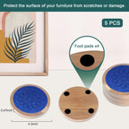 5 Pack Wood Coasters for Drinks, Minacun Absorbent Coaster Set, Drinks Coasters for Coffee Tabletop Protection, Non-Slip, Non-Stick, Suitable for Kinds of Cups Wooden Table Drink, 4.3 Inch Blue