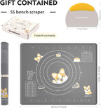 Ourokhome Silicone Baking Mat Sheet and Pastry Dough Cutter, 0.5 Inch Thick 20'' X 16" BPA free Silicone Rolling Mat, Non-Stick and Anti-Slip, Dishwasher Safe (Gray)