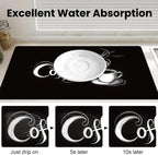 17"x 32" Coffee Bar Mat, Coffee Sign Absorbent Dish Drying Mat Cuttable Hide Stain Draining Table Pad for Kitchen Counter, Coffee Bar Accessories