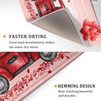 Valentine's Day Dish Drying Mats for Kitchen Counter, Happy Valentine's Day Dish Mat Absorbent Reversible Microfiber Dish Drying Pad Love Kitche Mat Dish Drainer Rack Mats for Coffee Bar 18"x24"