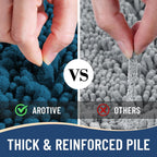 Arotive Luxury Chenille Bathroom Rug Mat, Extra Soft Thick Absorbent Shaggy Bath Rugs, Non-Slip Machine Wash Dry, Plush Bath Mats for Bathroom, Shower and Tub, 44x24, Peacock Blue