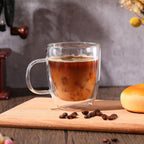 Gerrii Espresso Cups Double Walled Espresso Shot Glass with Handle Cups Insulated Clear Small Shot Glasses for Cappuccino Latte Hot Beverage(8 Pcs,12 oz)