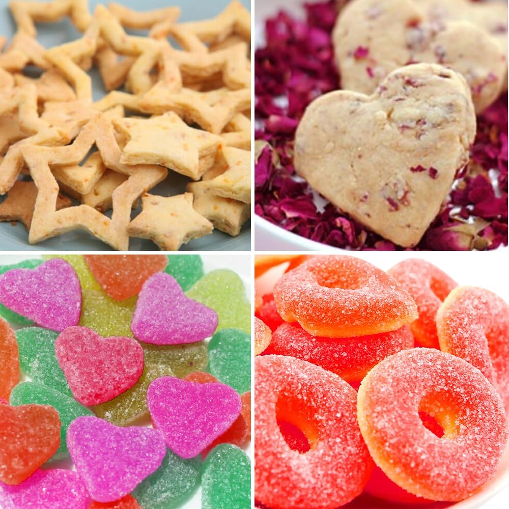 Metal Cookie Cutters Set- Heart, Star, Round, Flower - 12Pcs Cookie Cutters - Heart Star Cookie Cutter Round Small Cutter Flower Cookie Cutter for Baking