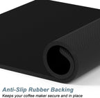 Rnivvi Coffee Mat, 12" x 19" Coffee Bar Mats for Espresso Machine Station Accessories and Organizer, Hide Stain Rubber Backed Absorbent Dish Drying Pad for Kitchen Counter, Cute Bar Decor Pad, Black