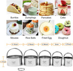 HULISEN Biscuit Cutter Set (5 Pieces/Set), Round Cookies Cutter with Handle, Professional Baking Dough Tools, Gift Package