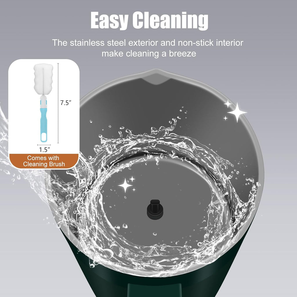 Milk Frother, 4-in-1 Milk Frother and Steamer, 13.5oz/400ml Automatic Hot and Cold Foam Maker and Milk Warmer, Electric Frother for Coffee, Latte, Cappuccino, Macchiato, Matcha(Forest Green)