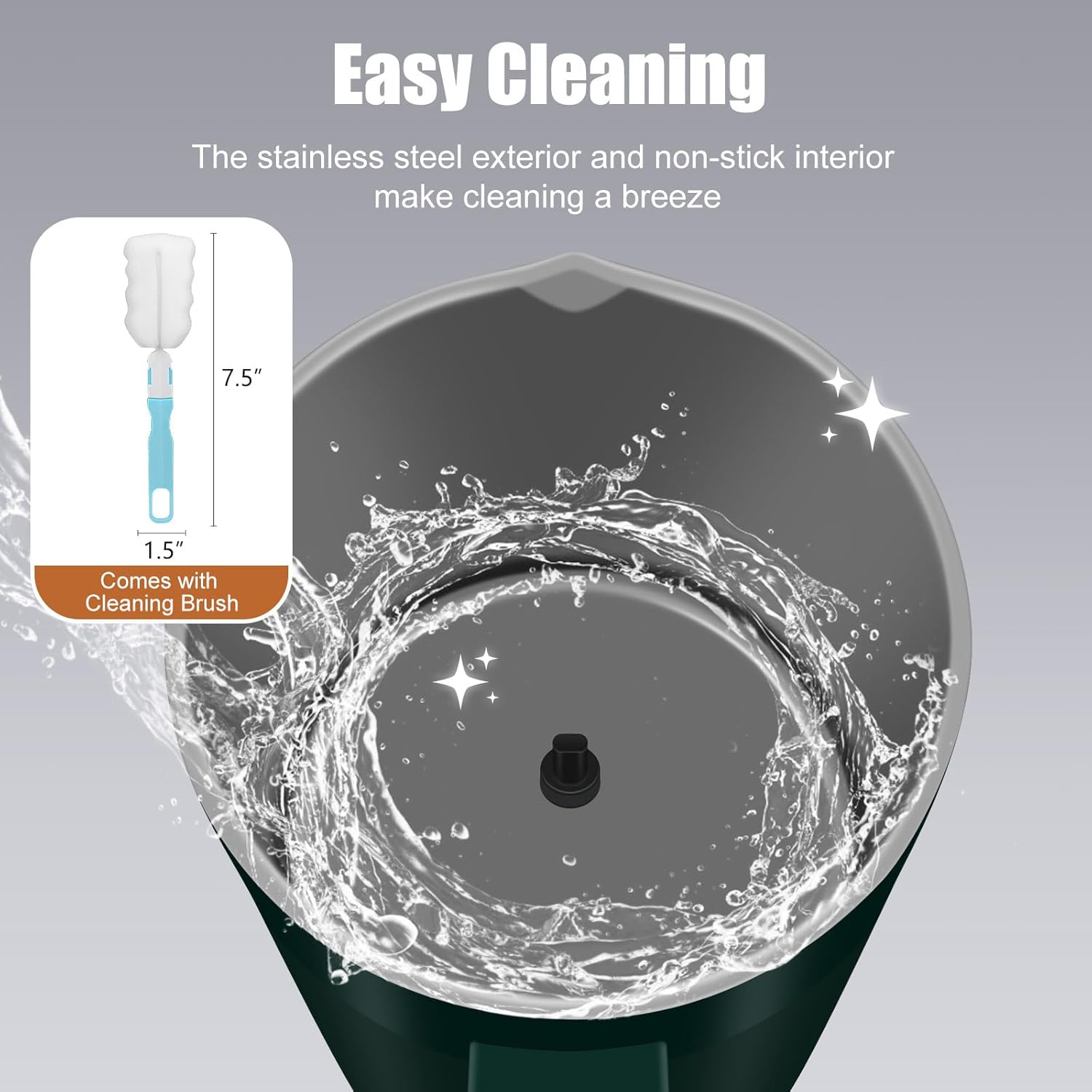 Milk Frother, 4-in-1 Milk Frother and Steamer, 13.5oz/400ml Automatic Hot and Cold Foam Maker and Milk Warmer, Electric Frother for Coffee, Latte, Cappuccino, Macchiato, Matcha(Forest Green)