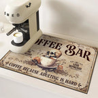THUYPT Personalized Absorbent Coffee Mat for Counter, Coffee Drying Mat Coffee Bar Accessories, Kitchen Counter Coffee Maker Coffee Station Decoration (04)