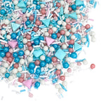 Manvscakes Sprinkles- Edible Cake and Cupcake Sprinkles with Assorted Shapes and Sizes, Metallic Sprinkle Mix for Cookies, Ice Cream, Cake and Cupcake Decorating, 4 oz (Pink, Black, and Blue)