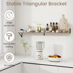 Dreamland 8 inch Deep Floating Shelves for Wall, 55W x 8D Wall Mounted Shelves Set of 2, Wide Display Ledge Shelf with Sturdy Metal Brackets for Living Room, Bathroom, Bedroom and Kitchen, Grey