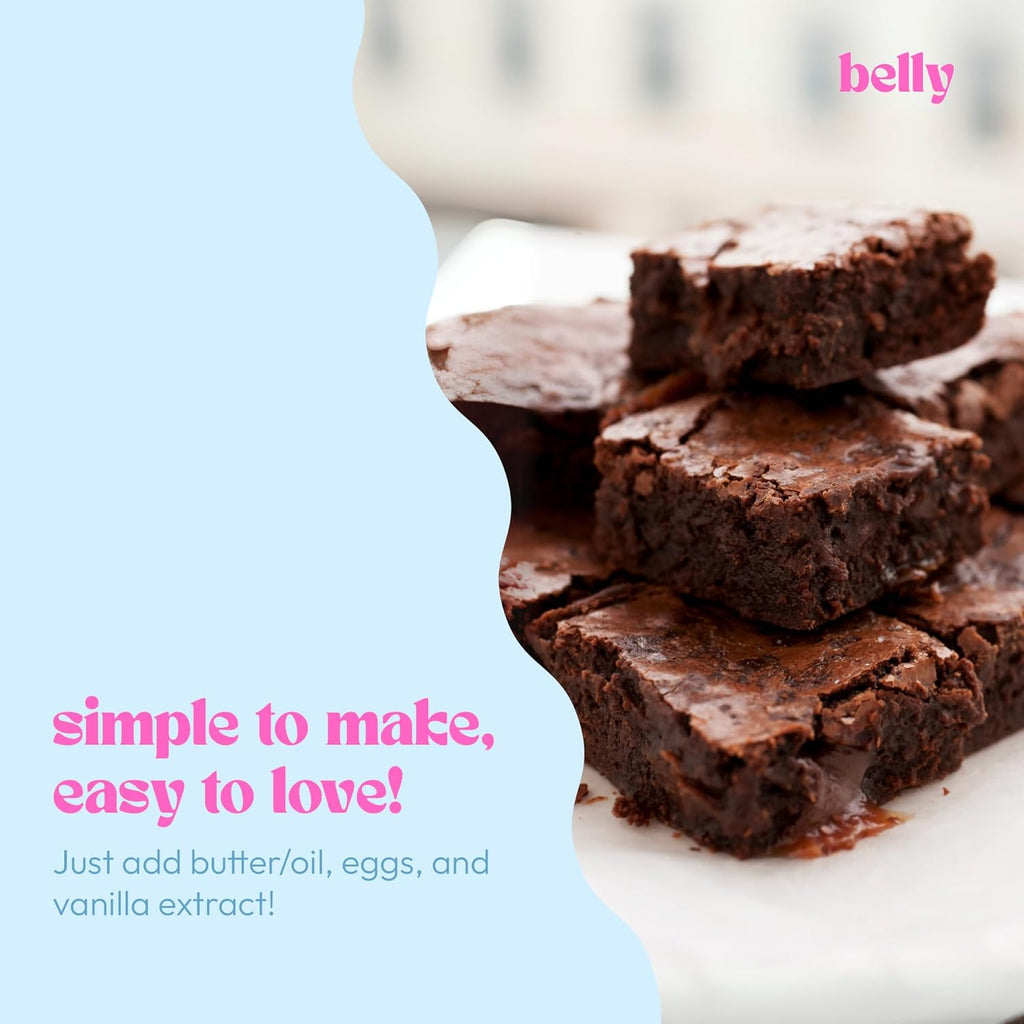 Belly Brownie Mix with Collagen Protein | High-Protein | Fudgy Brownies | Grain-Free Dairy-Free Nut-Free | Healthy Snacks For Adults & Kids | Women-Owned Business | 11.4 oz | 3 Pack