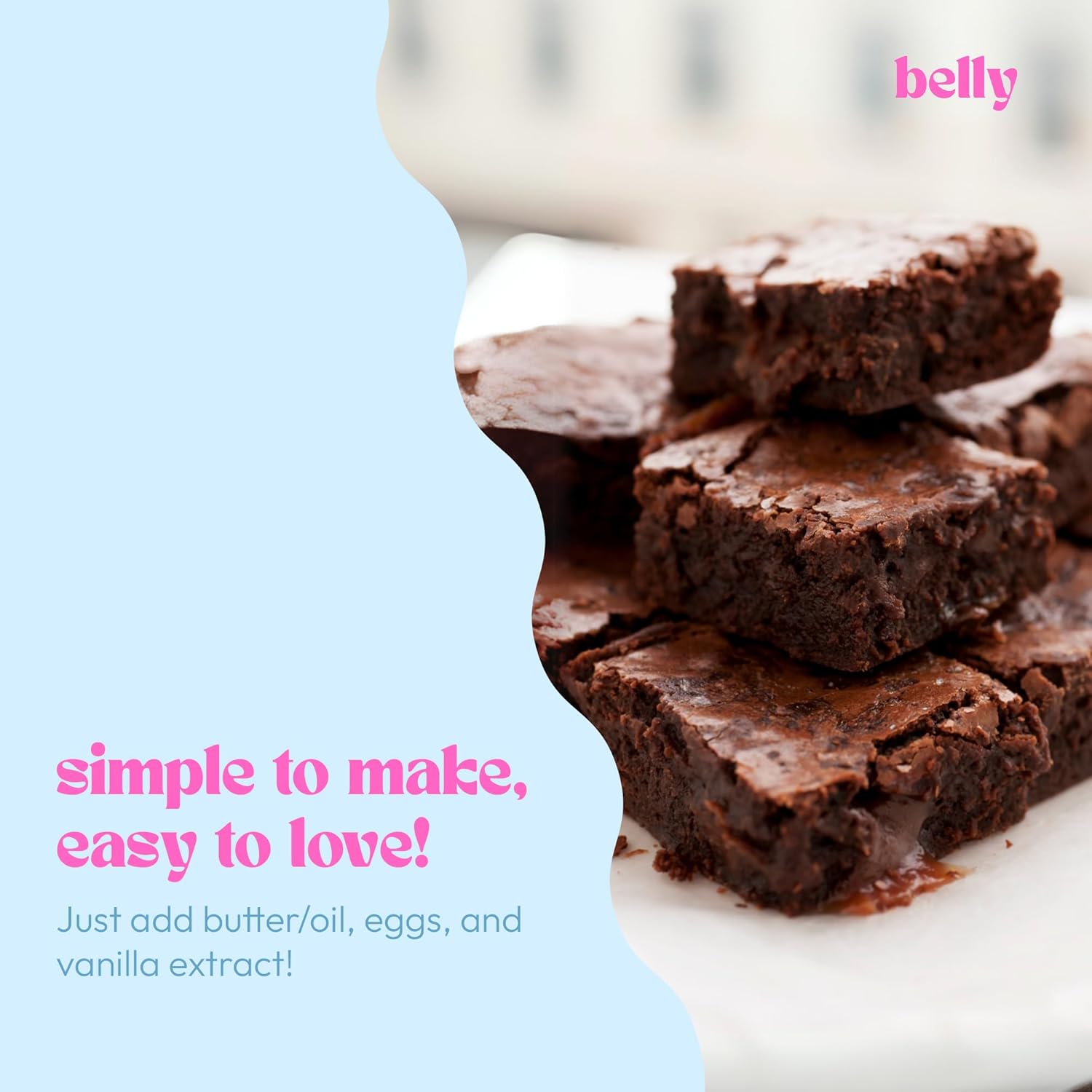 Belly Brownie Mix with Collagen Protein | High-Protein | Fudgy Brownies | Grain-Free Dairy-Free Nut-Free | Healthy Snacks For Adults & Kids | Women-Owned Business | 11.4 oz | 3 Pack