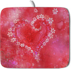 Valentines Day Dish Drying Mat for Kitchen Counter Red Heart Flower Decor Drying Mat 16 x 18 Inch with Absorbent Reversible Microfiber Dish Drying Pad Dish Rack Drainer Mat for Coffee Bar