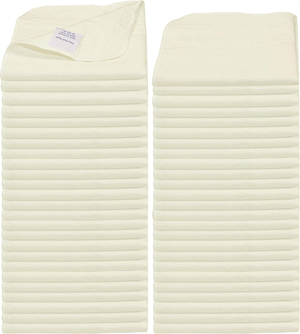 Shop Towels| Multipurpose Commercial and Residential Shop Cleaning| Car Wash, Polish, Housewares, Microwave, Coffee Machine, Restaurant, Bathrooms, Electronics, Auto Garage | 50 Pack 14"x12" Natural