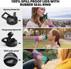 Insulated Water Bottle 40 oz, Triple Wall Vacuum Stainless Steel (Cold for 48 Hrs), Leak Proof & BPA-Free, Modern Water Flask Jug with Paracord Handle & Straw Spout Lids, Hydrangea