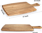 Best Acacia Wood Cutting Board with Handle Wooden Charcuterie Board Kitchen Chopping Boards for Bread Meat Cutting boards Fruit Cheese Serving Board Butcher Block Carving Board, 17" x 10"
