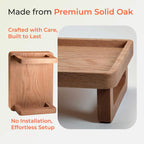 Coffee Organizer Station Oak Wooden Riser Display Stand, for Pour Over & Espresso Tools, Fits Chemex, Bodum, COSORI, Moka Pot, Manual Coffee Grinder, Coffee Scale, with Black Coffee Mat for Countertop