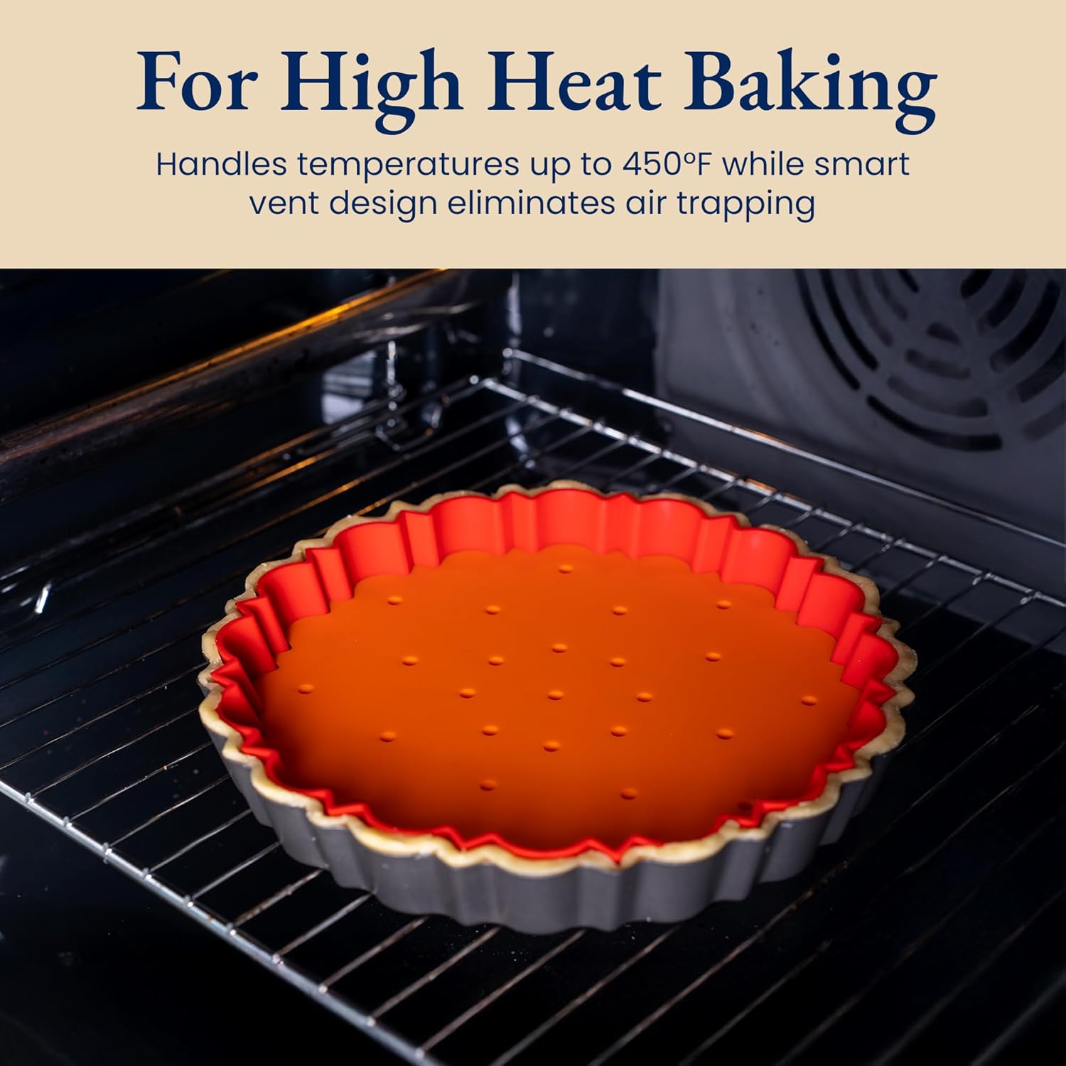 PressPerfect Silicone Pie Weight - Patented Blind Baking Insert for TartArt 9 Inch Tart Pan - Alternative to Ceramic Pie Weights for Baking Crust - No Puff Ups or Cracked Crusts