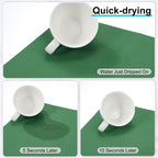 uxcell Silicone Mats for Kitchen Counter, 23.6" x 15.7" Non-Slip Countertop Protector Mat Heat Resistant Coffee Mat Waterproof Table Placemat, Dark Green