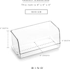 BINO | Stackable Plastic Storage Bins, Medium | THE MYRIAD COLLECTION | Multipurpose Bins | Pantry Organizers And Storage | Home Organization Containers | Clear Plastic Fridge Bin | Freezer Organizer