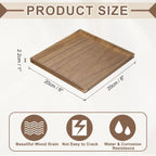 uxcell Bamboo Serving Tray, 8 x 8 Inch Square Wooden Trays Portable Serving Platters for Food Fruit, Snacks, Bread, Vanity, Weddings, Picnics, Brown (Inner Slant)
