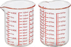 High Borosilicate Glass Measuring Cup-V-Shaped Spout，Glass Measuring Beaker for Kitchen or Restaurant, Easy to Read, 120 ML (4 Oz)-Pack of 2