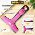 DIYSELF 1 Pack Razor Blade Scraper, Window Scraper with Razor Blade, Razor Scraper Tool for Glass, Scraper Tool Kitchen for Cleaning Stovetop, Cooktop, Oven, Paint Scraper with 10 PCS 4'' Blades