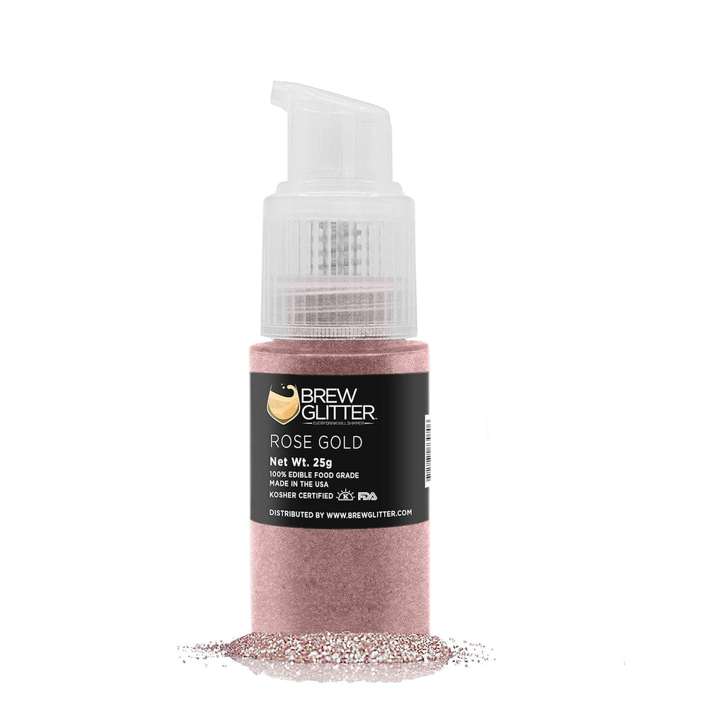 Rose Gold BREW GLITTER Edible Glitter For Drinks, Cocktails, Beer, Garnish Glitter & Beverages | KOSHER & HALAL Certified | 100% Edible & Food Grade | Vegan, Gluten, Nut Free (25g Spray Pump, Rose Gold)